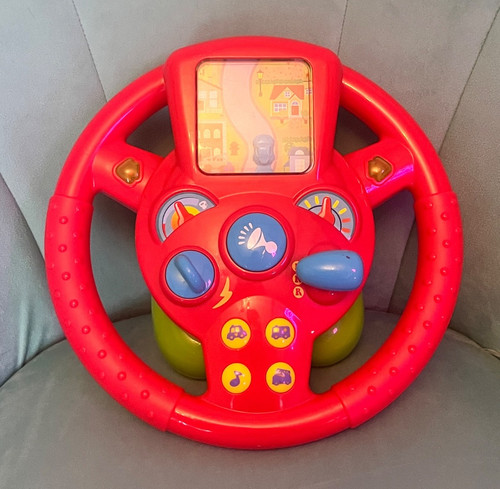 Vintage red steering wheel - red,