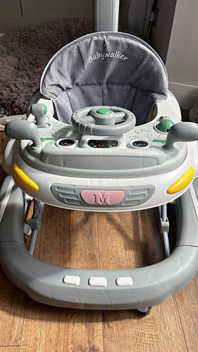 Grey baby walker with steering - grey,